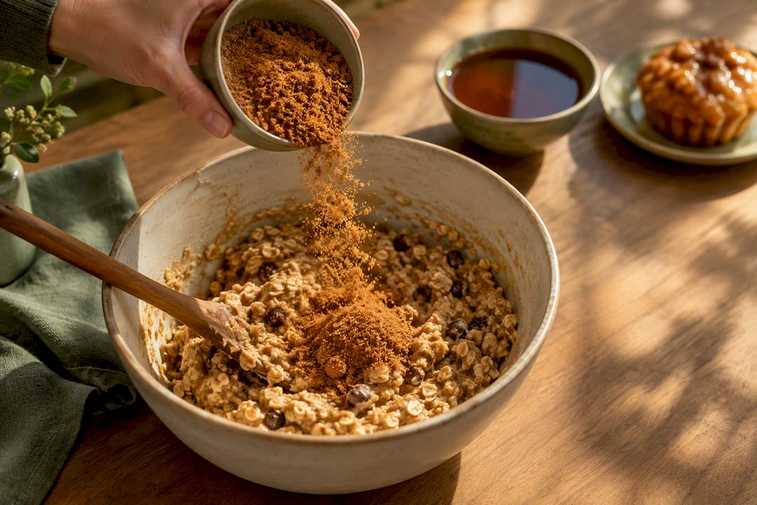 Panela powder added to cookie batter